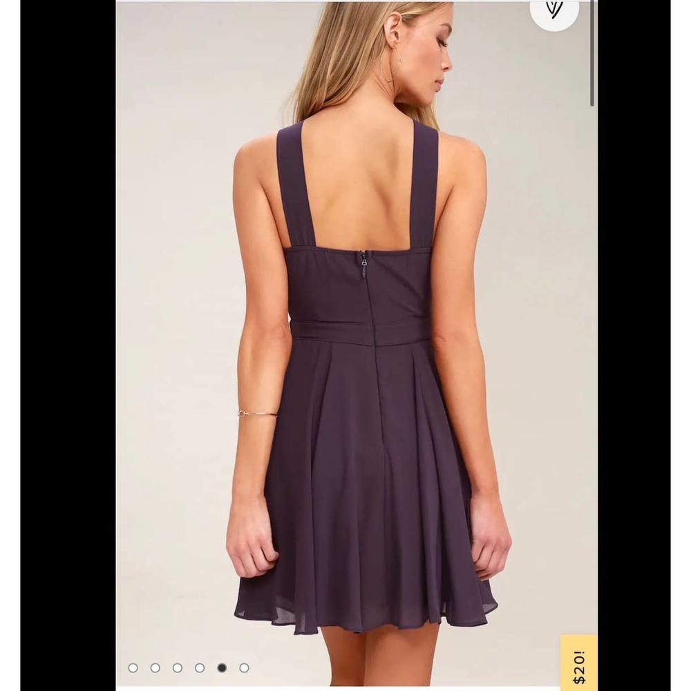 Lulu's Forevermore Dusty Purple Skater Dress - Picture 2 of 7